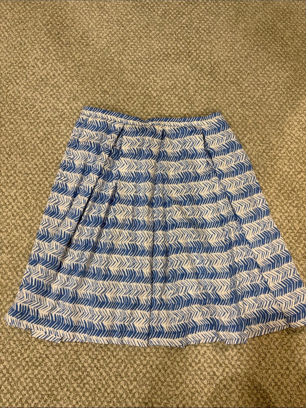 Weekend Max Mara Blue and White Patterned A-Line Skirt